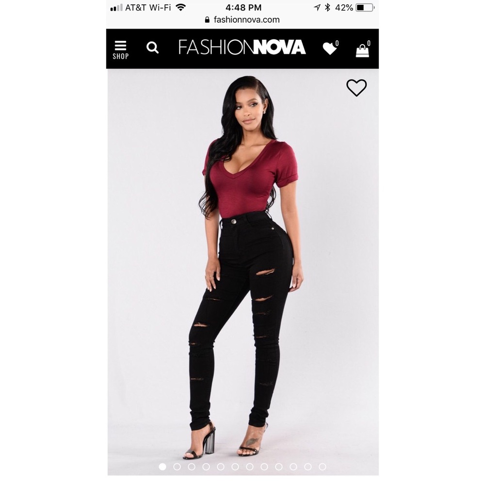 Fashion Nova black ripped jeans